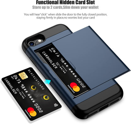 Heavy-Duty Card Holder Cover for iPhone 8