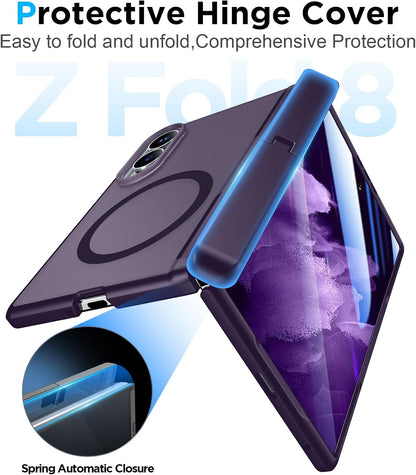 360 Magsafe Compatible Matte Case with Stand for Samsung Galaxy Z Fold 8
