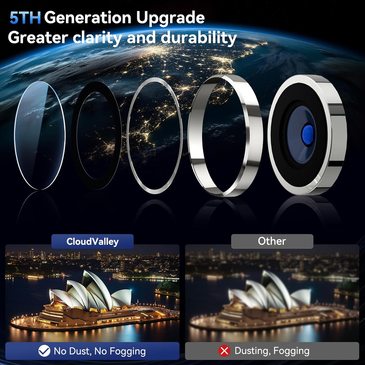 Camera Lens Protector Alloy Frame for iPhone 15 Pro