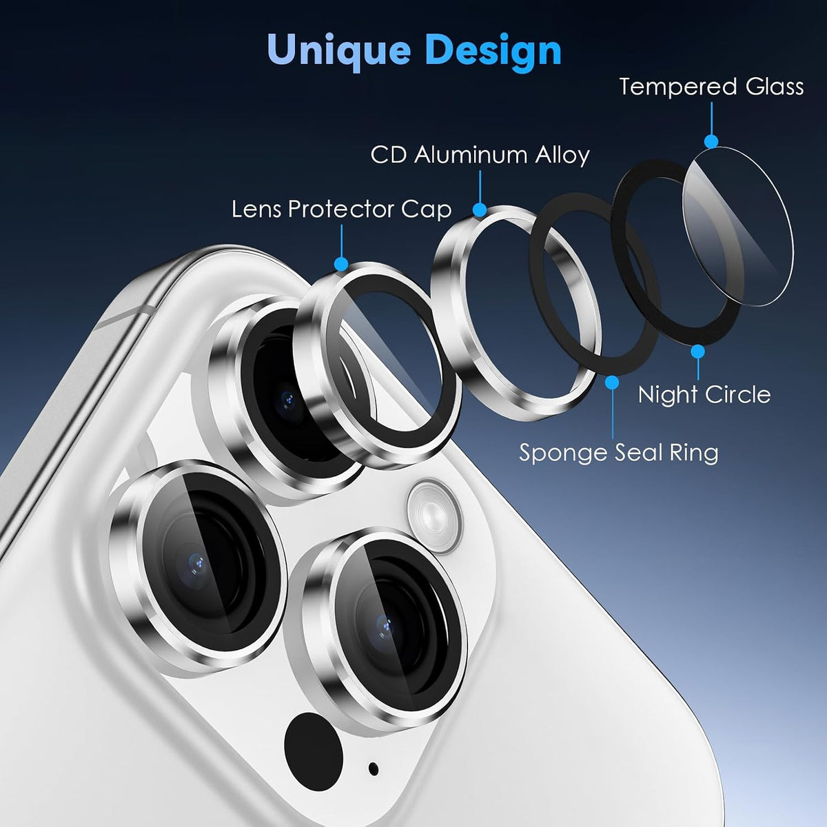 Camera Lens Protector Alloy Frame for iPhone 16 Pro