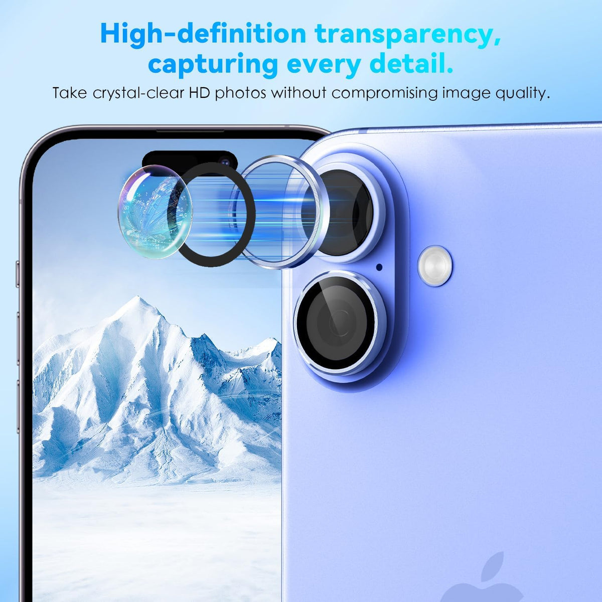 Camera Lens Protector Alloy Frame for iPhone 16 Plus