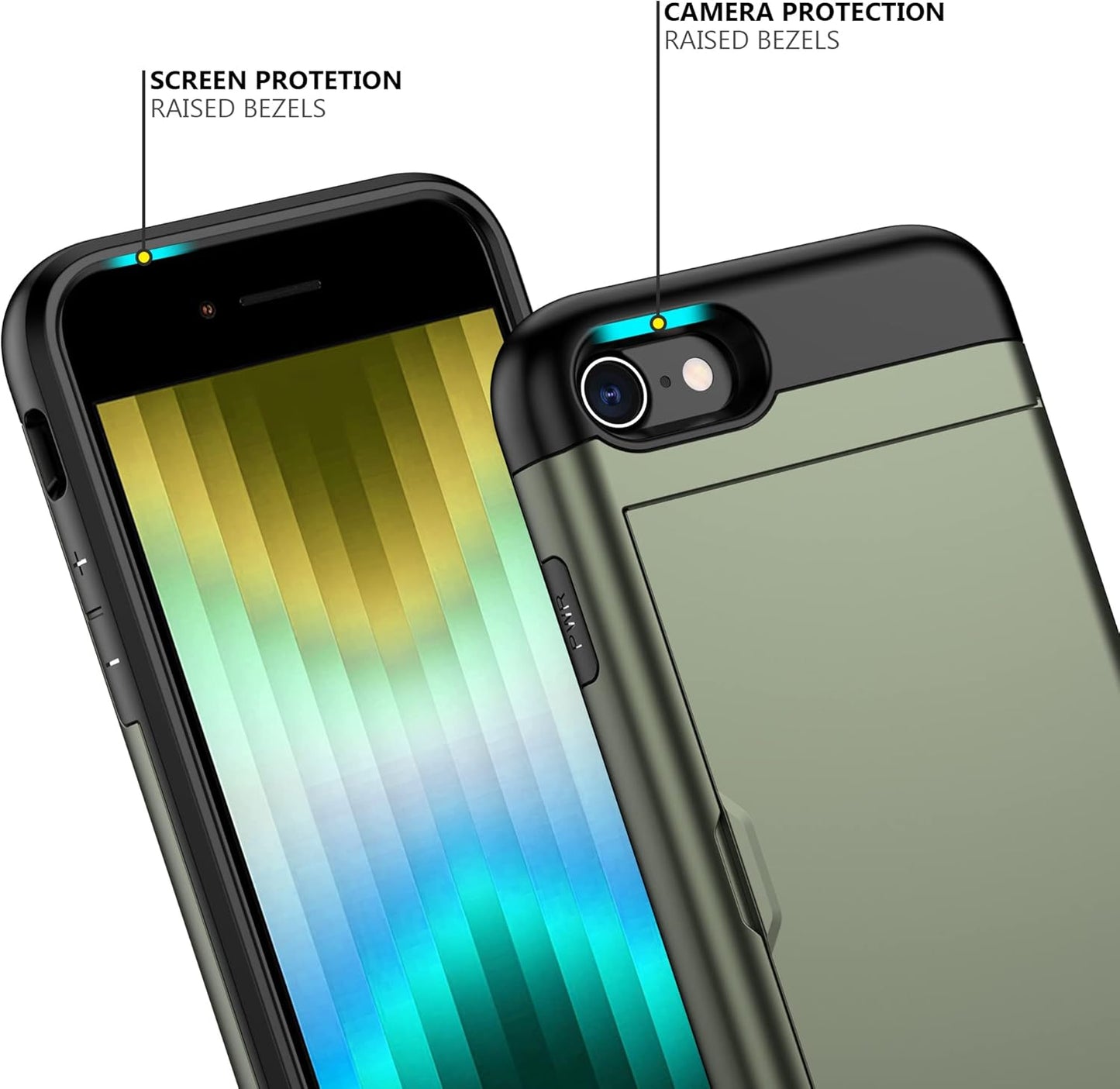 Heavy-Duty Card Holder Cover for iPhone 8