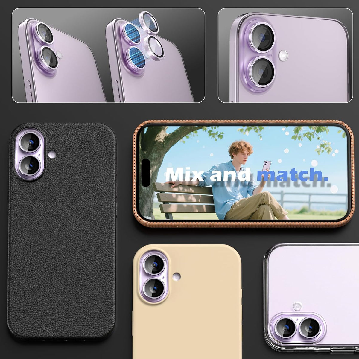 Camera Lens Protector Alloy Frame for iPhone 17