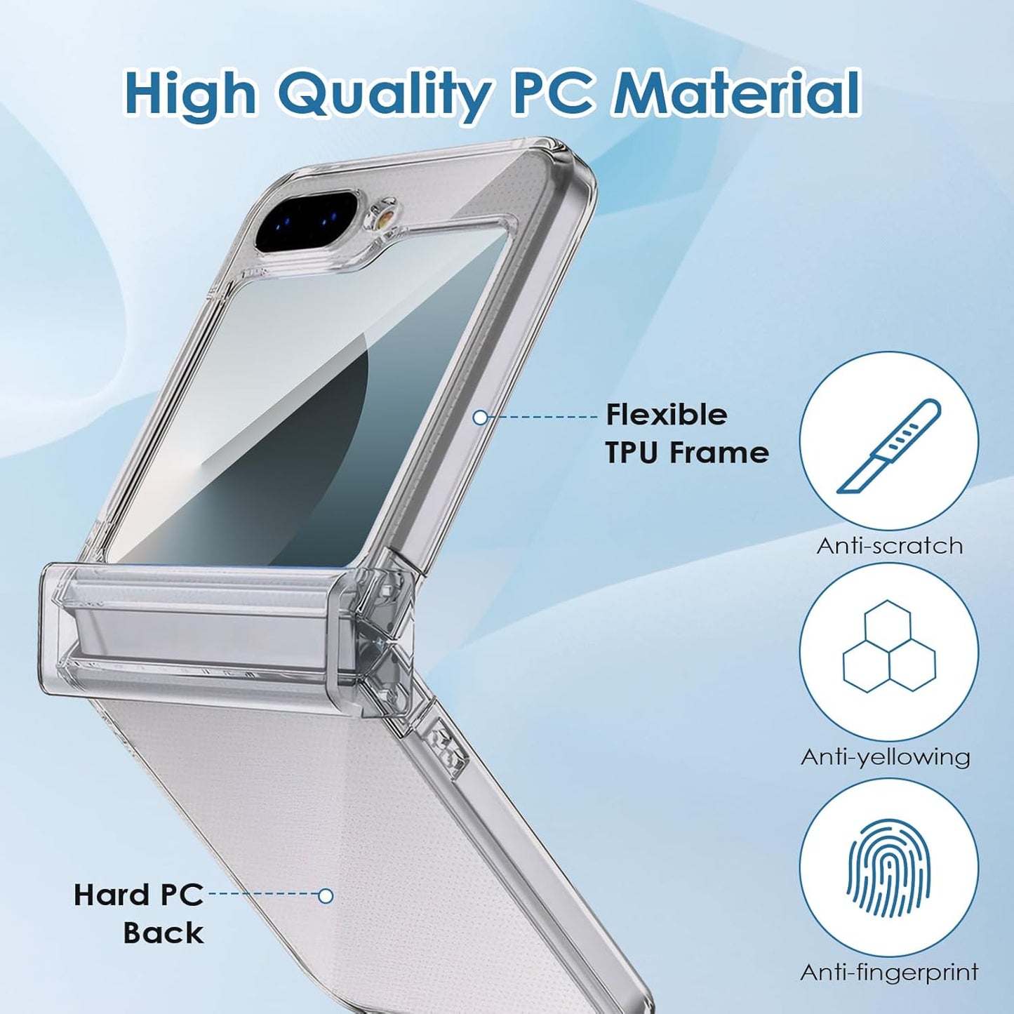Hinge Protection Case for Samsung Galaxy Z Flip 6 - Clear