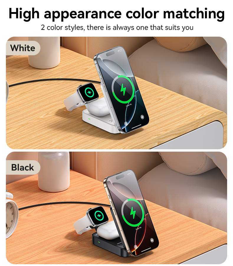 Magsafe Compatible Wireless Fast Charging Station Dock 3-in-1 - Yesido
