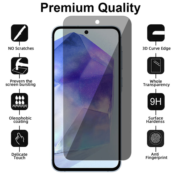 Privacy Glass Screen Protector for Samsung Galaxy A55 5G