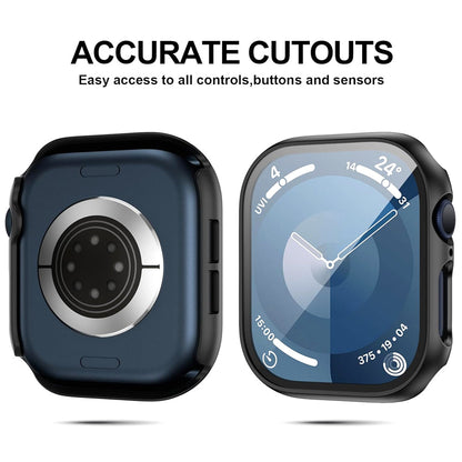 Apple Watch Series 10 (42mm) Case with Glass Screen Protector by SwiftShield (2 Pack - Silver)