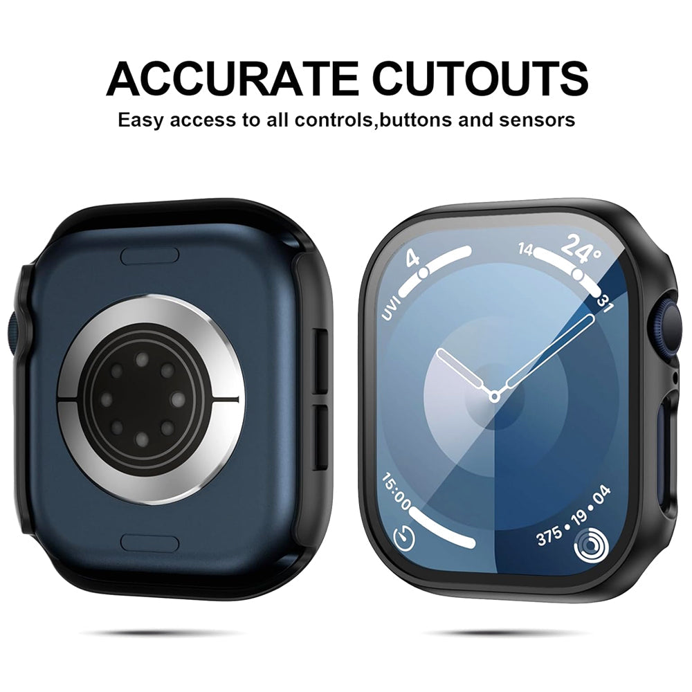 Apple Watch Series 11 (42mm) Case with Glass Screen Protector by SwiftShield (2 Pack - Rose Gold)