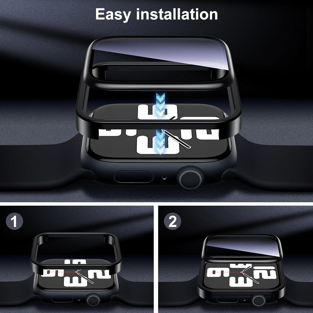 Apple Watch SE Series 2 40mm Glass Screen Protector Alignment Kit by SwiftShield (2 Pack - Black)