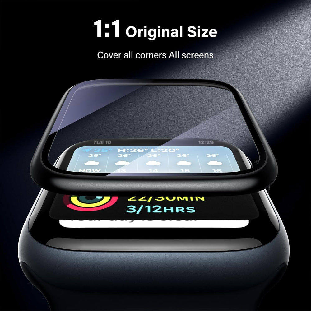 Apple Watch SE Series 2 40mm Glass Screen Protector Alignment Kit by SwiftShield (2 Pack - Black)