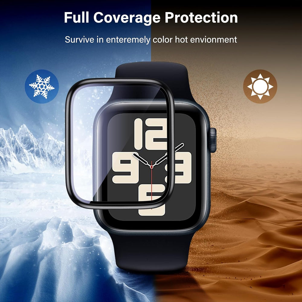 Apple Watch SE Series 2 40mm Glass Screen Protector Alignment Kit by SwiftShield (2 Pack - Black)