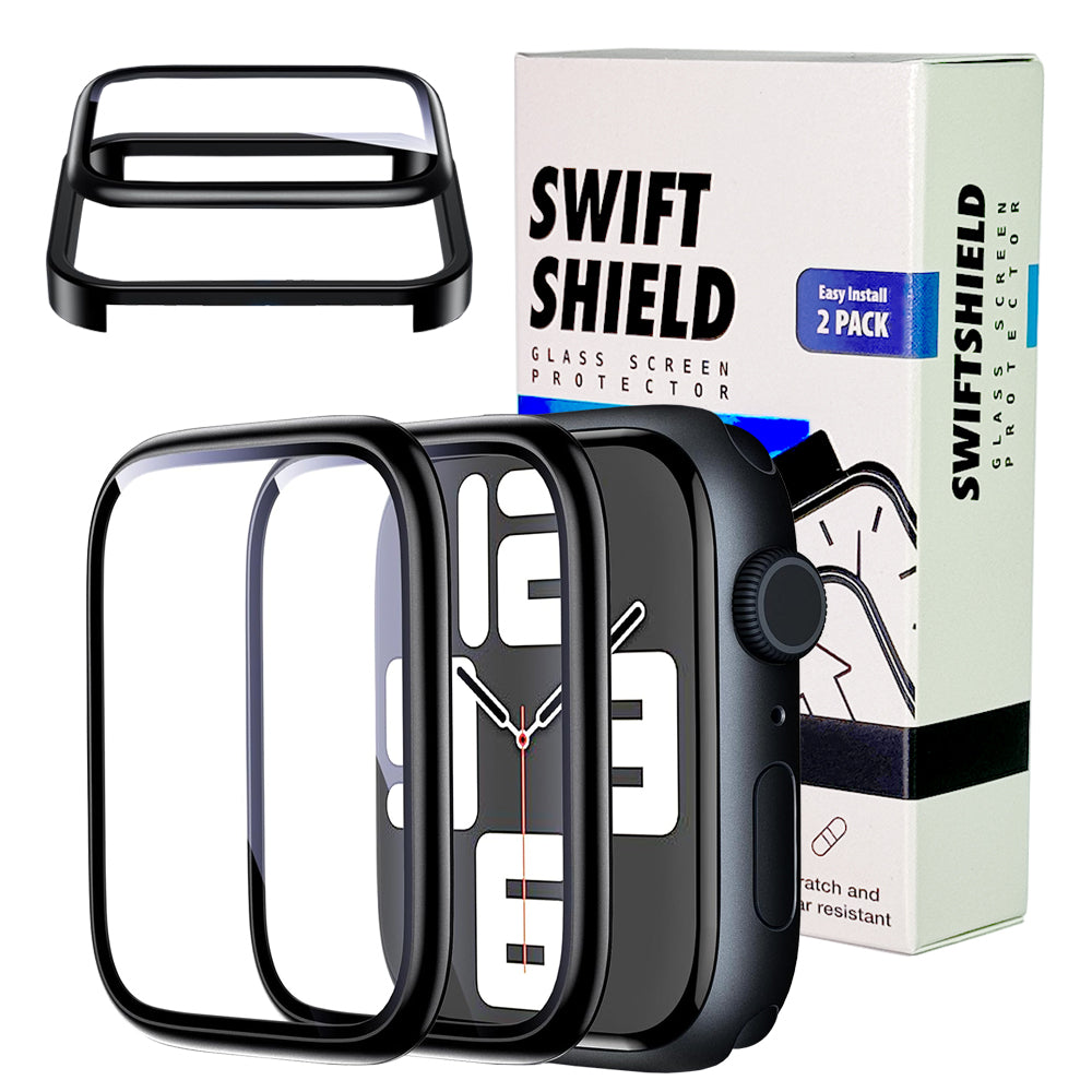 Apple Watch 40mm Glass Screen Protector Alignment Kit by SwiftShield (2 Pack - Black)