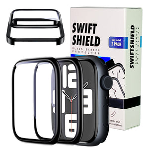 Apple Watch 40mm Glass Screen Protector Alignment Kit by SwiftShield (2 Pack - Black)