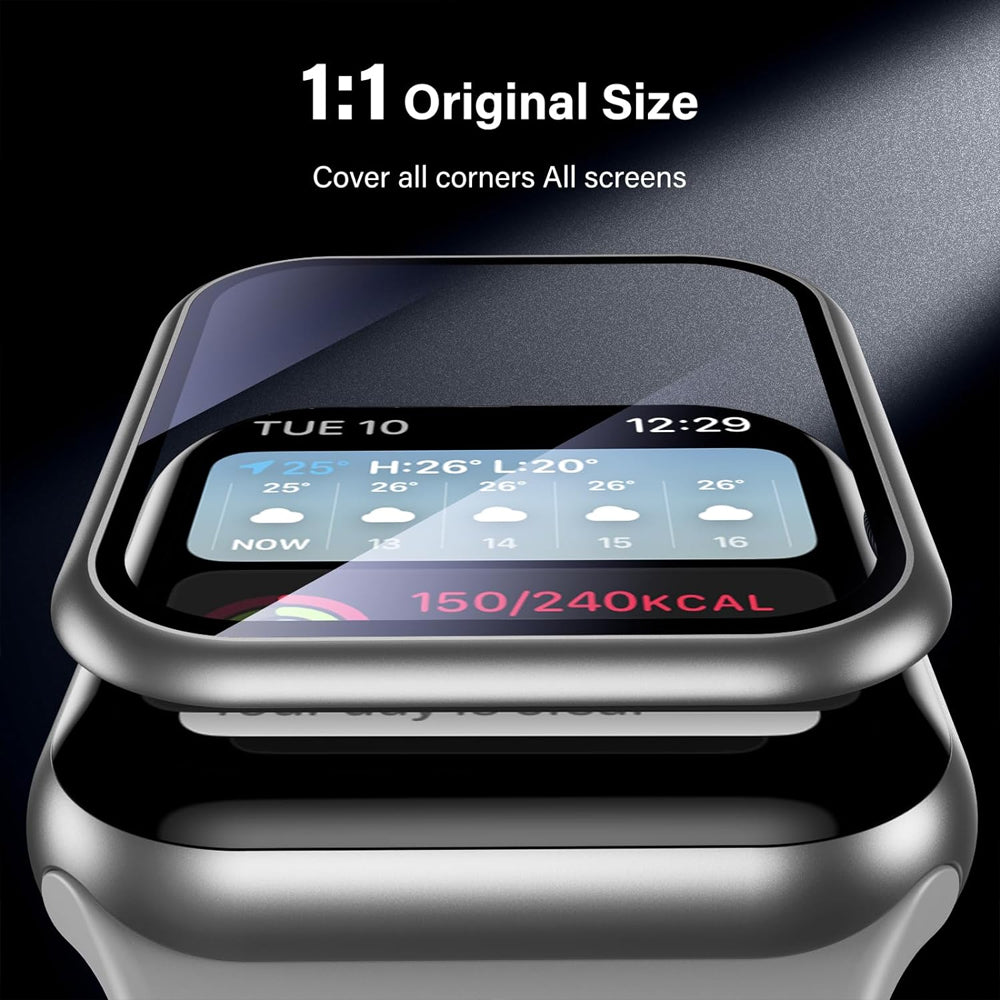 Apple Watch SE Series 2 44mm Glass Screen Protector Alignment Kit by SwiftShield (2 Pack - Silver)