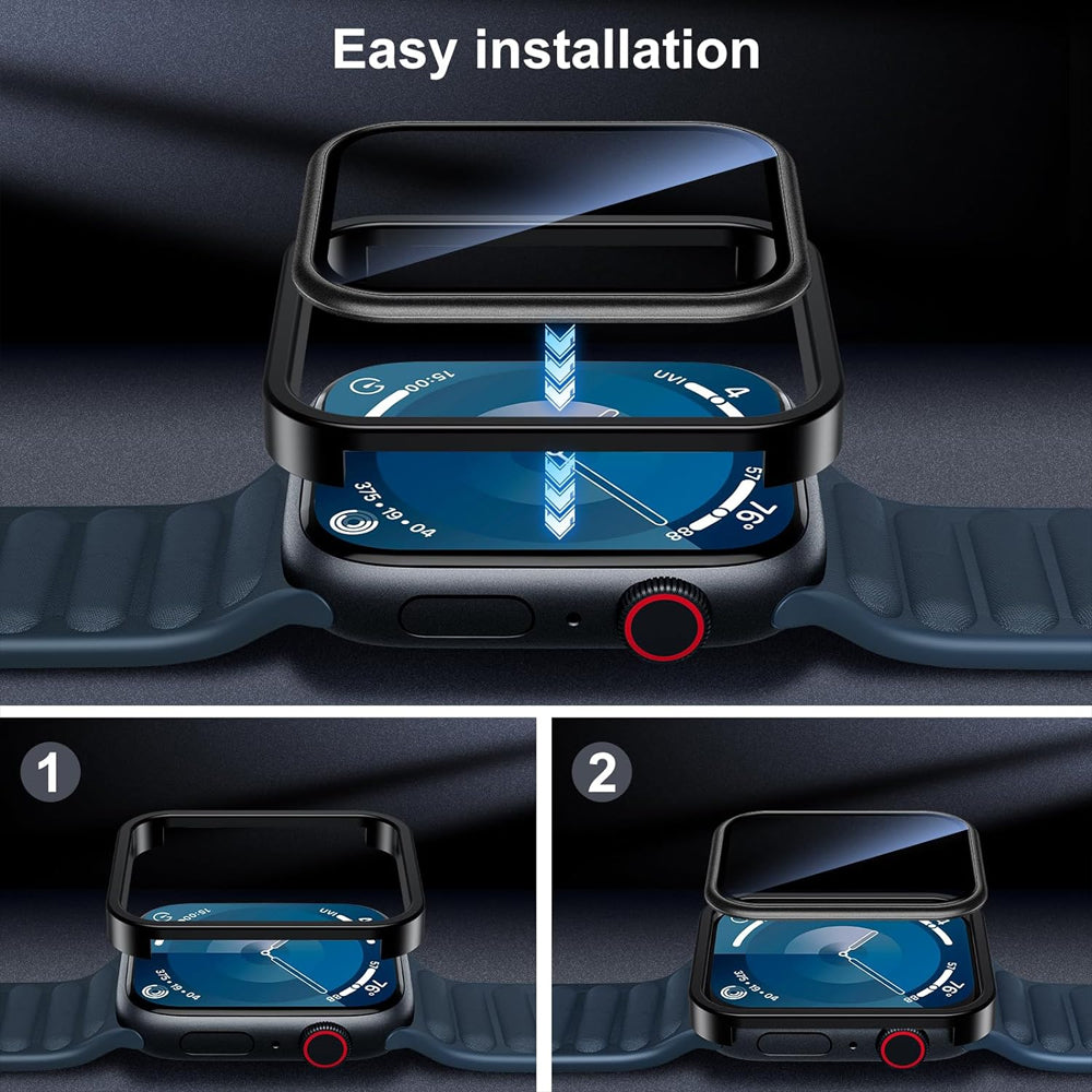Apple Watch Series 11 (42mm) Glass Screen Protector Alignment Kit by SwiftShield (2 Pack - Rose Gold)