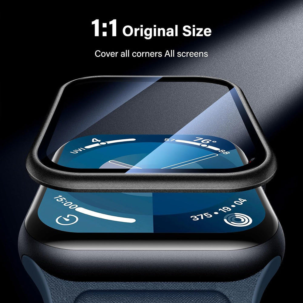 Apple Watch Series 11 (42mm) Glass Screen Protector Alignment Kit by SwiftShield (2 Pack - Black)