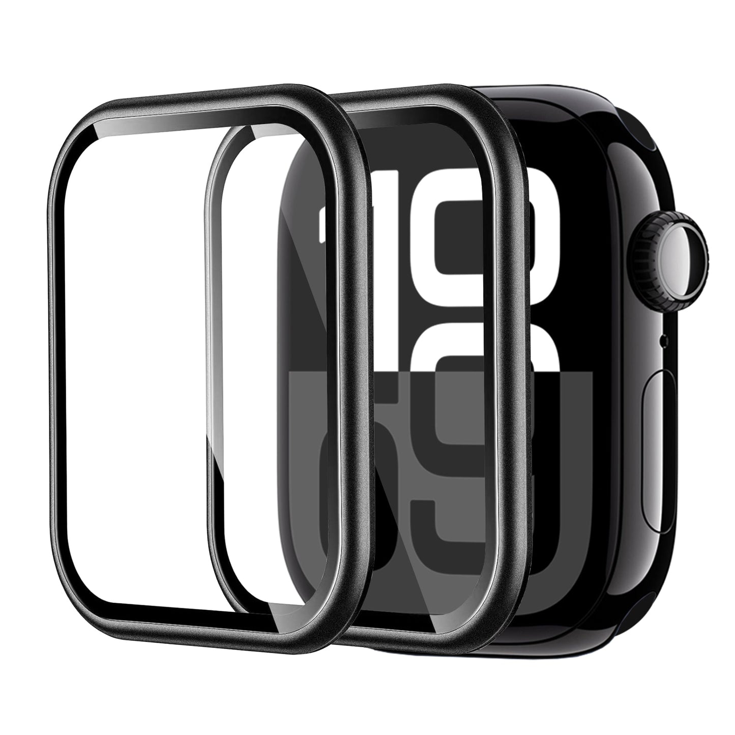 Apple Watch Series 11 (42mm) Glass Screen Protector Alignment Kit by SwiftShield (2 Pack - Black)
