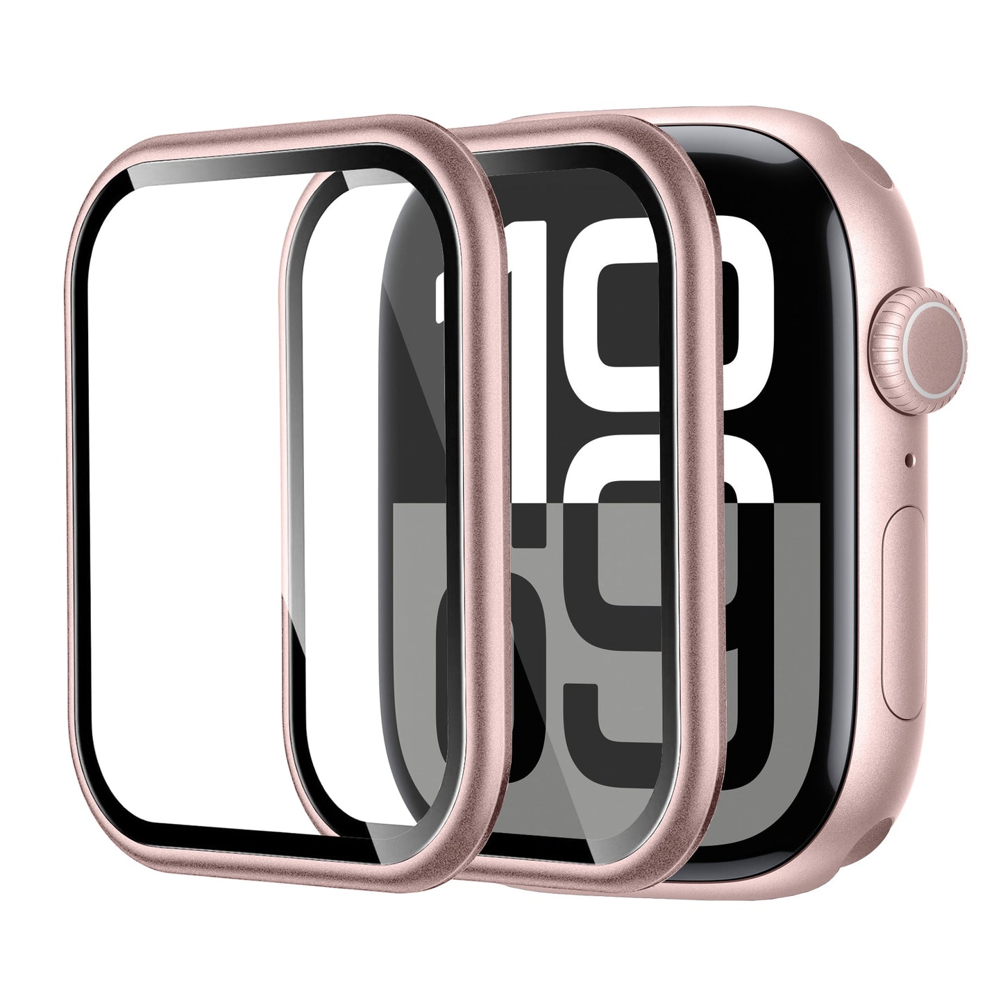 Apple Watch Series 11 (46mm) Glass Screen Protector Alignment Kit by SwiftShield (2 Pack - Rose Gold)