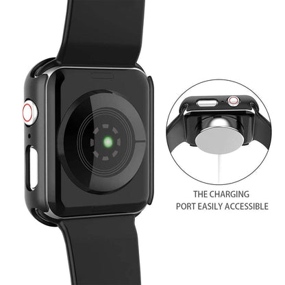 Apple Watch SE Series 3 40mm Case with Glass Screen Protector by SwiftShield (2 Pack - Black)