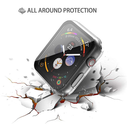 Apple Watch SE Series 2 44mm Case with Glass Screen Protector by SwiftShield (2 Pack - Clear)