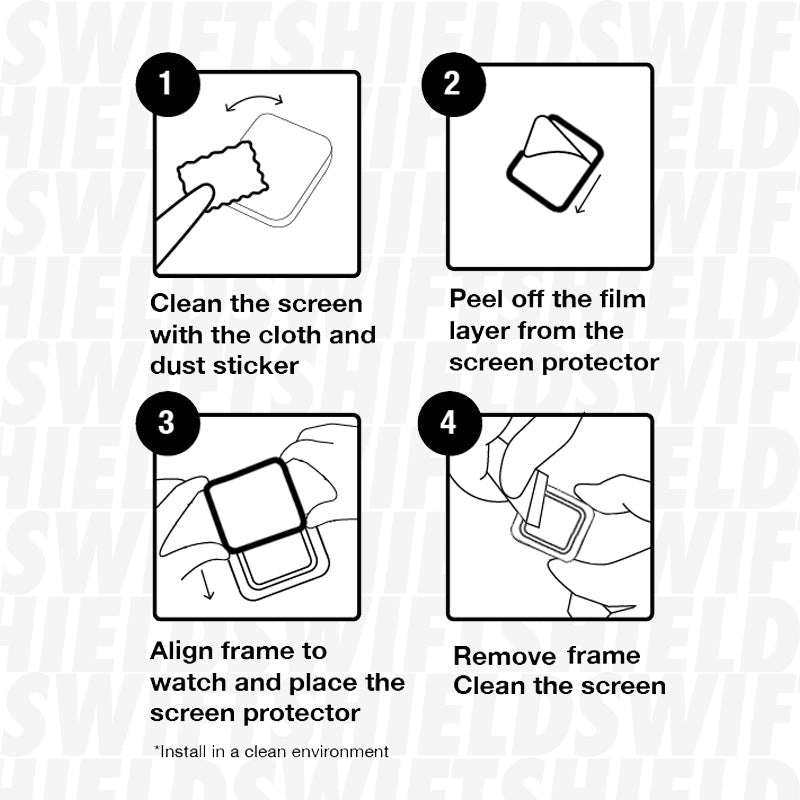 Apple Watch SE Series 3 40mm Glass Screen Protector Alignment Kit by SwiftShield (2 Pack - Black)