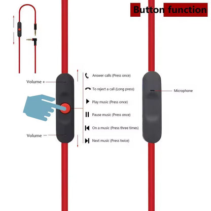 Replacement Cable for Beats Solo 3 (w/ mic + volume)