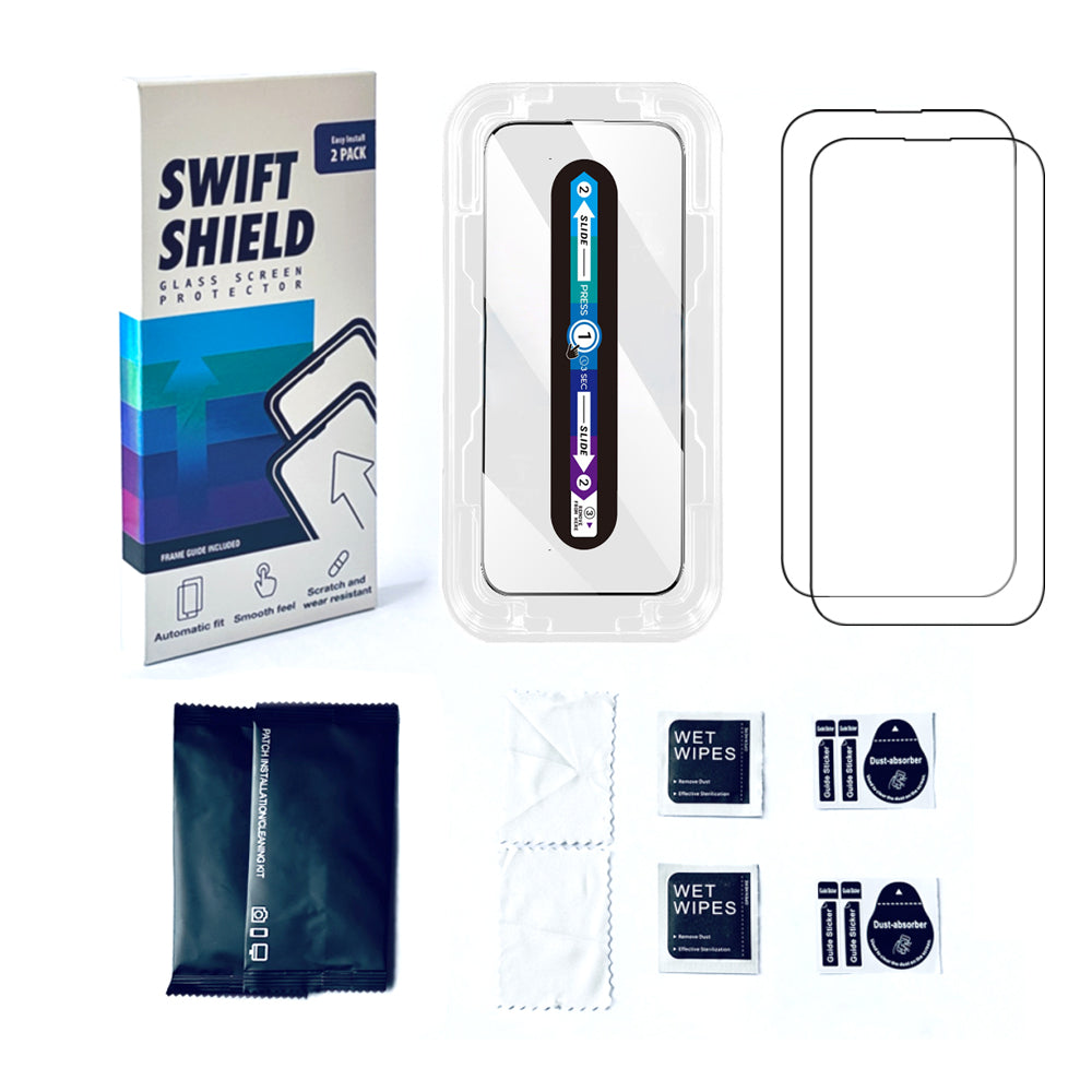 Samsung Galaxy S24 Tempered Glass Screen Protector [2-Pack] with Easy Alignment Frame – Clear, Premium by SwiftShield