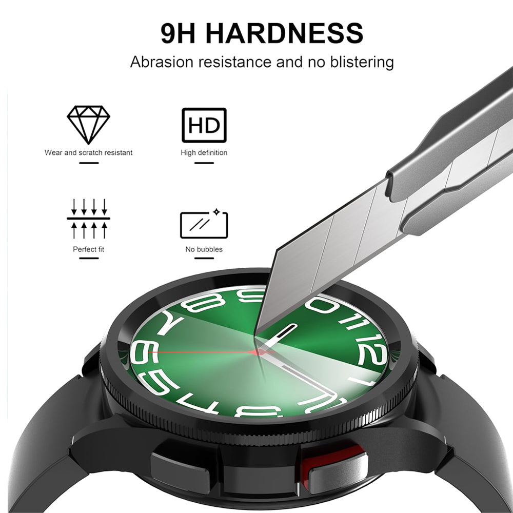 Samsung Galaxy Watch 6 Classic 43mm Glass Screen Protector Alignment Kit by SwiftShield (2 Pack - Clear)