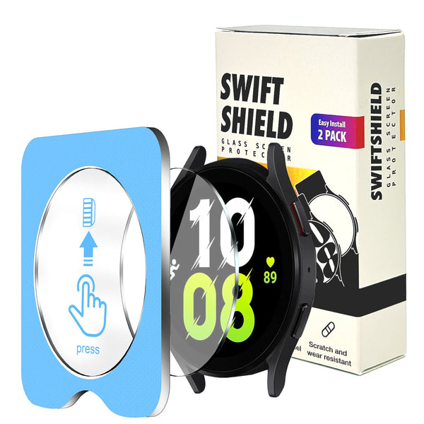 Samsung Galaxy Watch 5 44mm Glass Screen Protector Alignment Kit by SwiftShield (2 Pack - Clear)