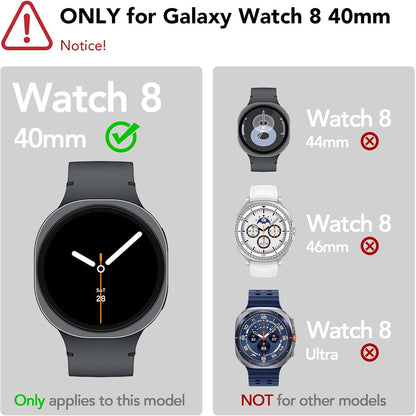Samsung Galaxy Watch 9 40mm Case with Glass Screen Protector by SwiftShield (2 Pack - Black)