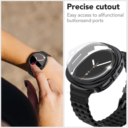 Samsung Galaxy Watch 9 40mm Case with Glass Screen Protector by SwiftShield (2 Pack - Black)