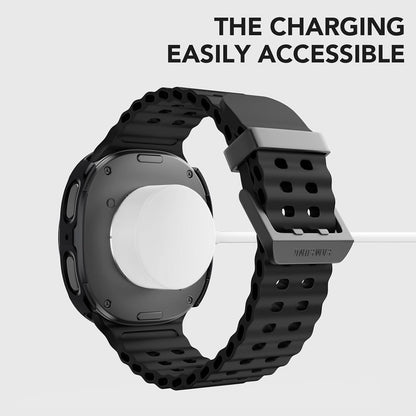 Samsung Galaxy Watch 9 40mm Case with Glass Screen Protector by SwiftShield (2 Pack - Black + Clear)