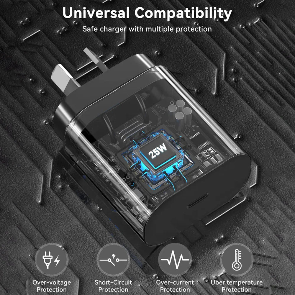 Fast Charger USB-C Metal Dock With 25W Wall Charger for Samsung Galaxy Watch