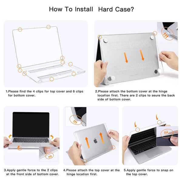 Clear Hard Case for Macbook Air 13" (2018 - 2022)