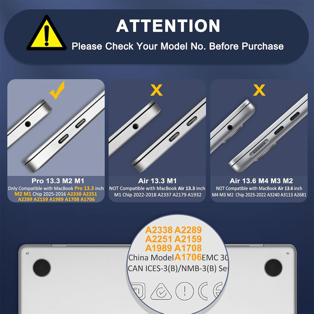 Clear Hard Case for Macbook Pro 13.3" M1 / M2 (2016 - 2022)