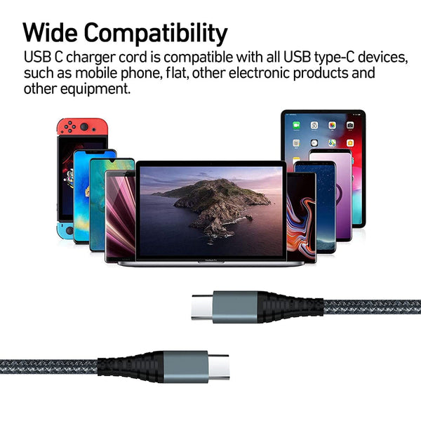Nylon USB Type C to USB Type C cable