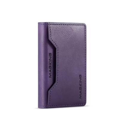MagSafe Compatible Magnetic Leather Wallet Card Holder for iPhone