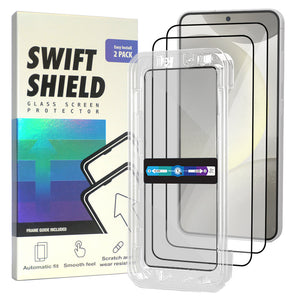 Samsung Galaxy S24 Plus Clear Premium Tempered Glass Screen Protector Alignment Kit by SwiftShield [2-Pack]