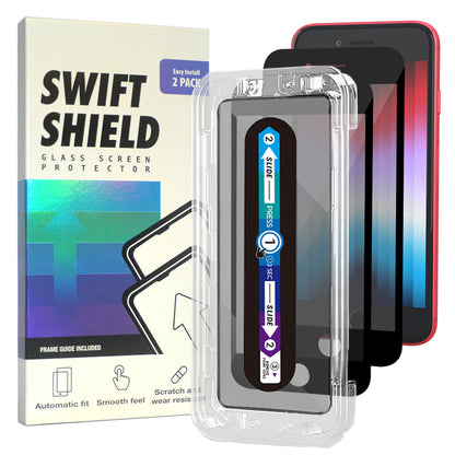 iPhone 7 Tempered Glass Screen Protector [2-Pack] with Easy Alignment Frame – Matte Anti-Glare, Premium by SwiftShield
