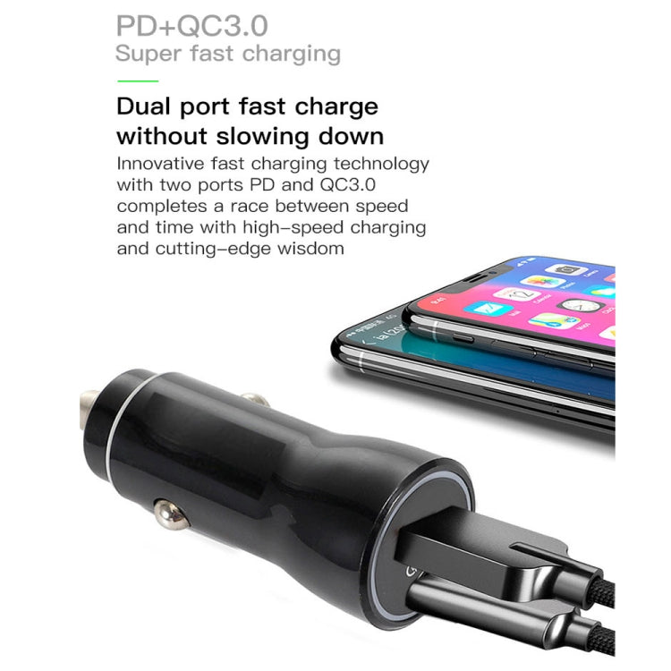 Dual 20W Fast Car Charger with USB-C to USB-C cable