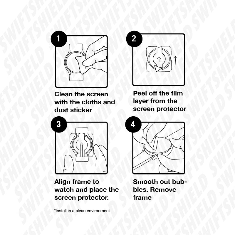 Samsung Galaxy Watch 9 40mm Glass Screen Protector Alignment Kit by SwiftShield (2 Pack - Clear)