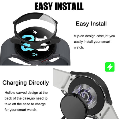 Samsung Galaxy Watch FE 40mm Case with Glass Screen Protector by SwiftShield (2 Pack - Black)