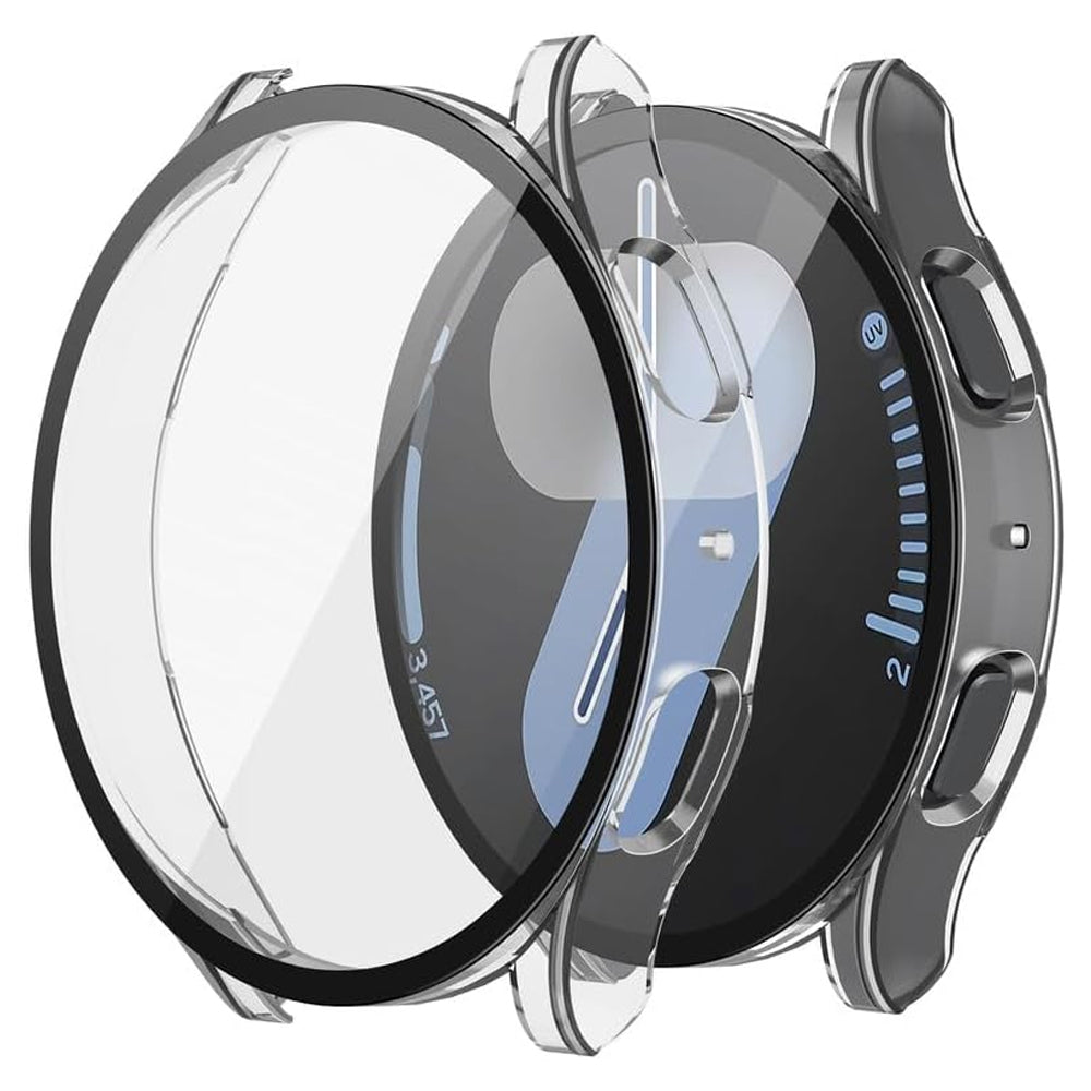 Samsung Galaxy Watch 7 44mm Case with Glass Screen Protector by SwiftShield (2 Pack - Clear)