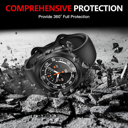 Samsung Galaxy Watch Ultra (2025) 47mm Case with Glass Screen Protector by SwiftShield (2 Pack - Black)