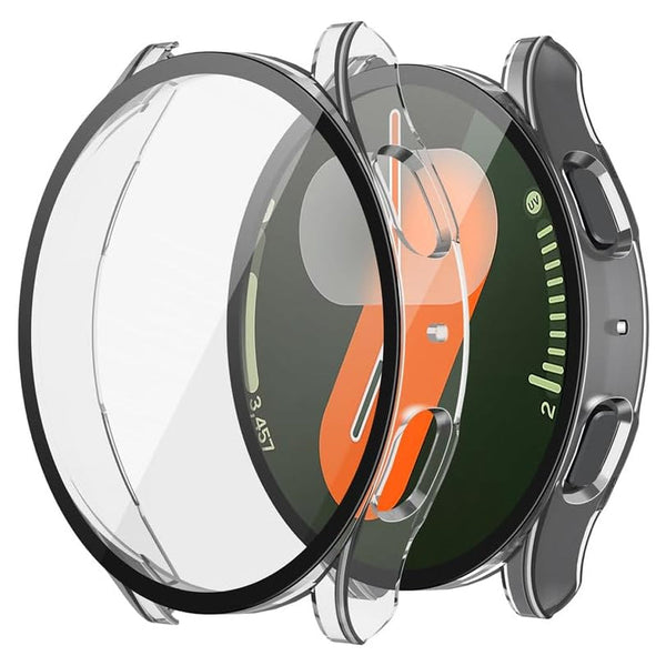 Samsung Galaxy Watch 7 40mm Case with Glass Screen Protector by SwiftShield (2 Pack - Clear)