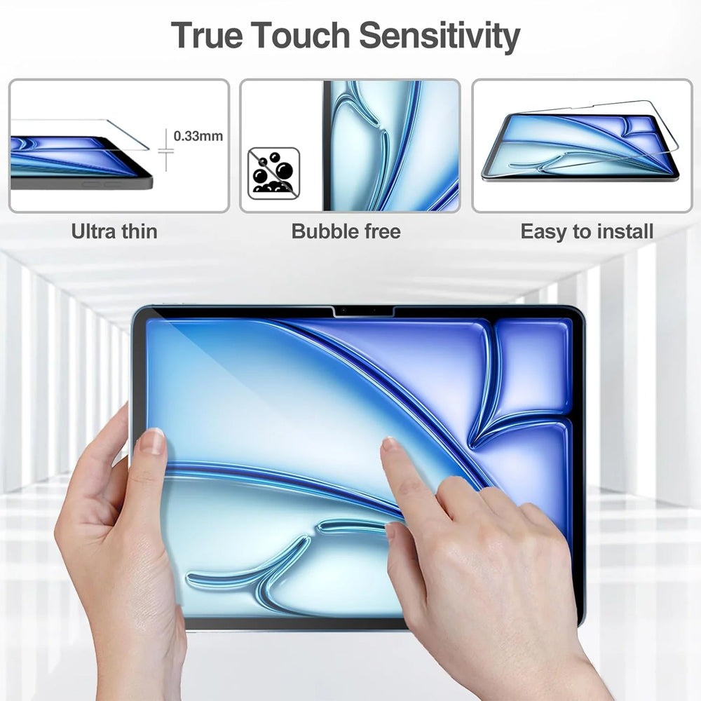 iPad Air 11" M2 Tempered Glass Screen Protector [2-Pack] with Easy Alignment Frame – Clear, Premium by SwiftShield