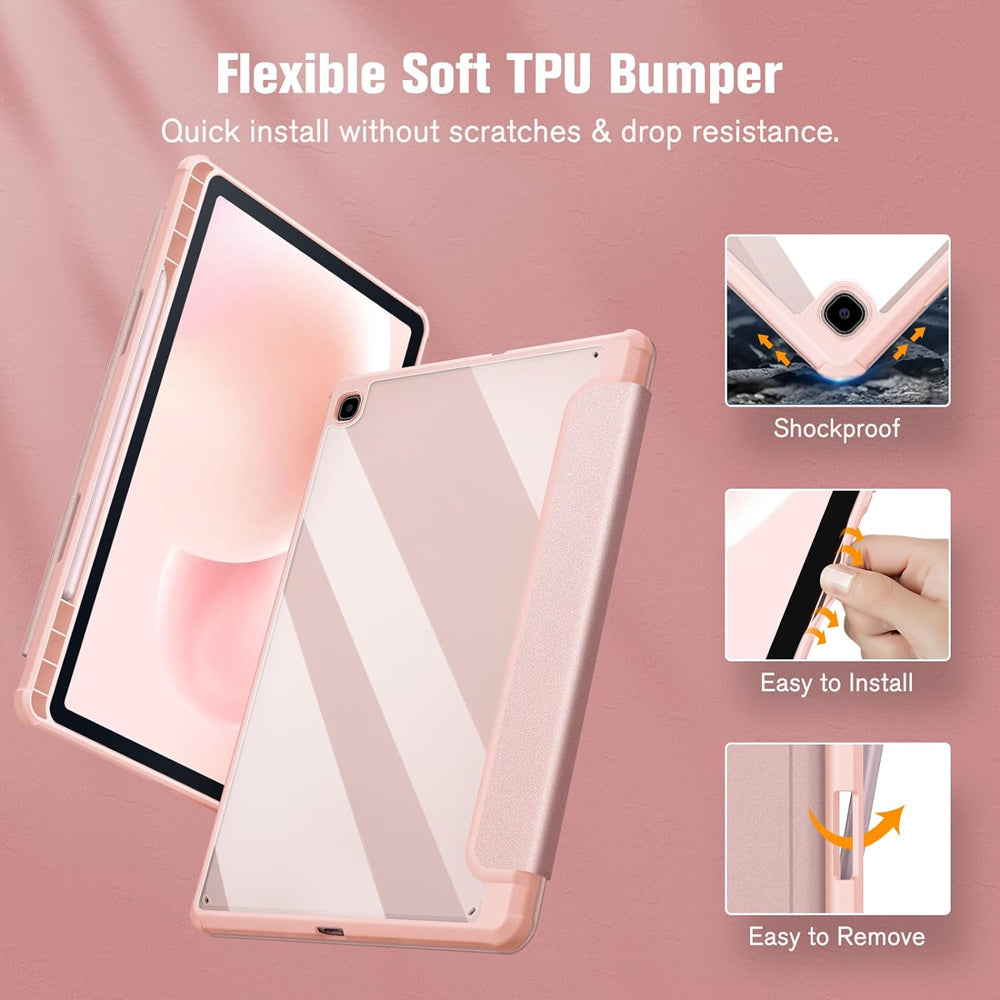 Hybrid Slim Smart Cover Case for Samsung Galaxy Tab S6 Lite 10.4" 2022 with S Pen Holder