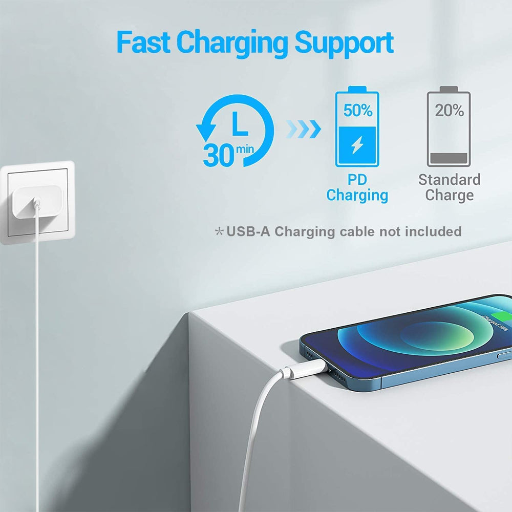 iPhone 14 20W Fast Wall Charger with Lightning cable