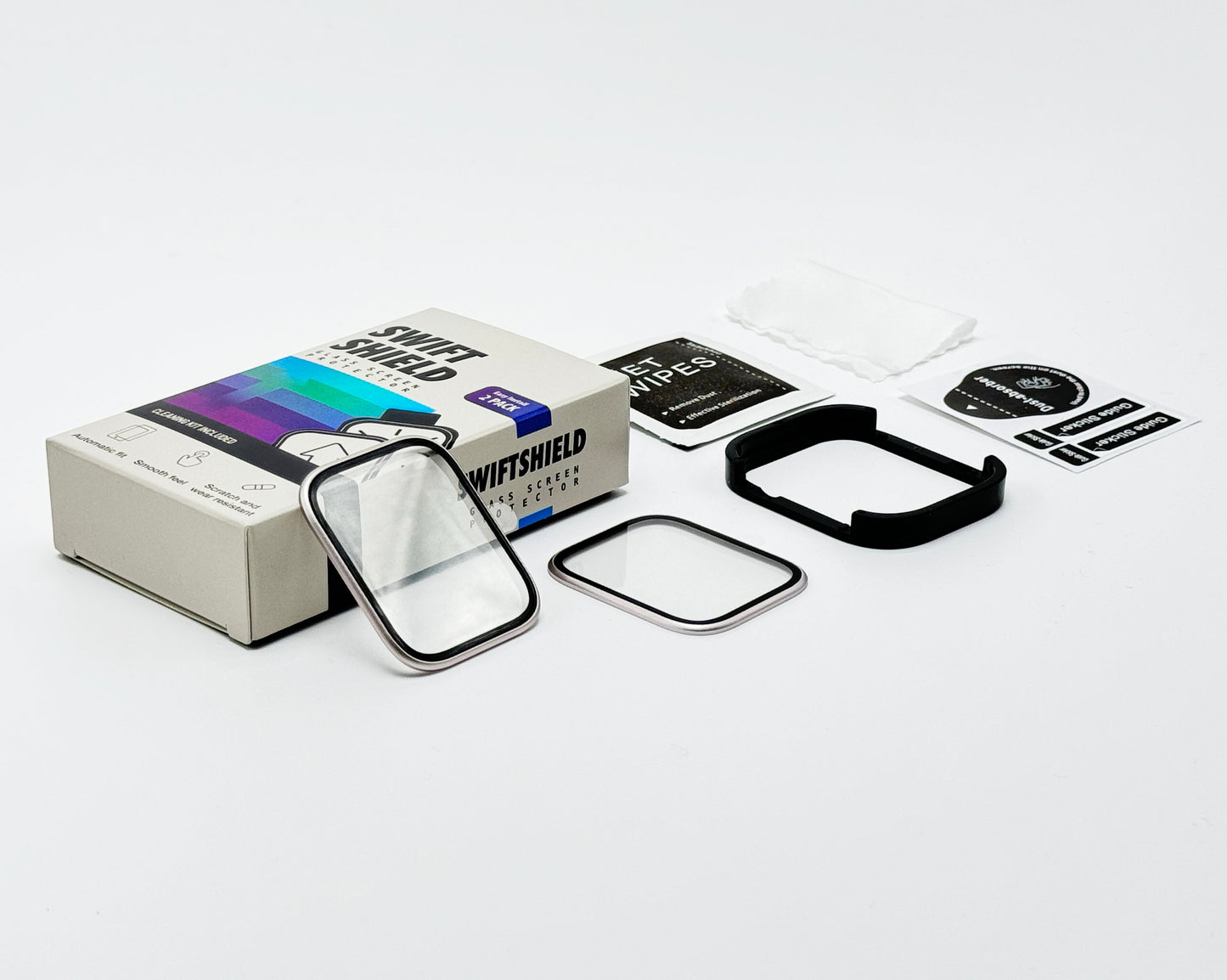 Apple Watch SE Series 2 40mm Glass Screen Protector Alignment Kit by SwiftShield (2 Pack - Silver)