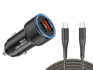 iPhone 15 Fast Car Charger USB-C 18W with USB-C cable